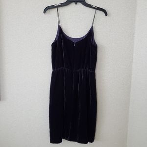 J Crew Velvet Spaghetti Strap Blue Dress, Sz 4